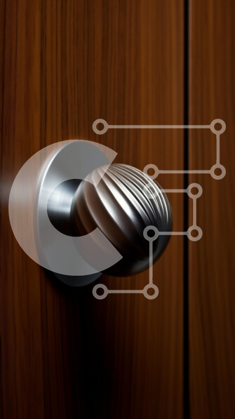 Intra Συλλεκτικό Ξύλινο Παζλ Plywood  4mm - Μοντέρνα λαβή πόρτας σε ξύλινη πόρτα Σε Ξύλινο Κουτί - Διαστάσεις Puzzle: 10x10 cm – 25 κομμάτια