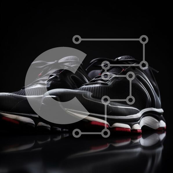 Intra Συλλεκτικό Ξύλινο Παζλ Plywood  4mm - Μαύρα αθλητικά παπούτσια σε σκούρο φόντο Σε Ξύλινο Κουτί - Διαστάσεις: 10x10 cm – 25 κομμάτια