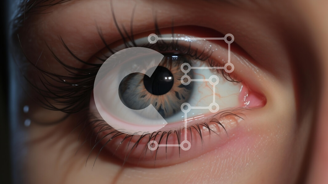 Intra Συλλεκτικό Ξύλινο Παζλ Plywood  4mm - Κοντινό πλάνο του ανθρώπινου ματιού με την περίπλοκη ίριδα Σε Ξύλινο Κουτί - Διαστάσεις Puzzle: 10x10 cm – 25 κομμάτια