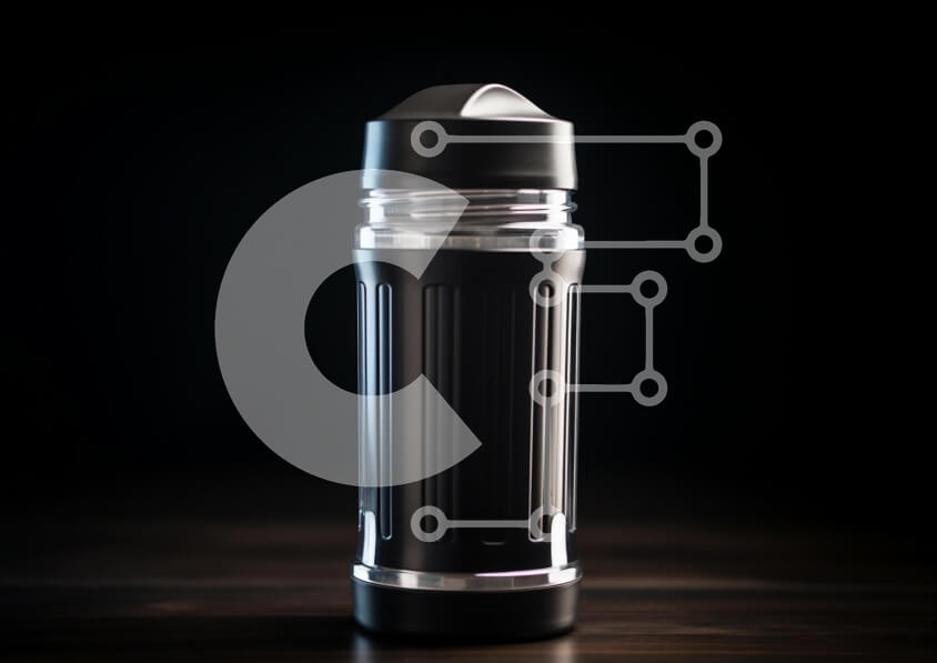 Intra Συλλεκτικό Ξύλινο Παζλ Plywood  4mm - Μοντέρνο Thermos σε σκοτεινό φόντο Σε Ξύλινο Κουτί - Διαστάσεις: 10x10 cm – 25 κομμάτια