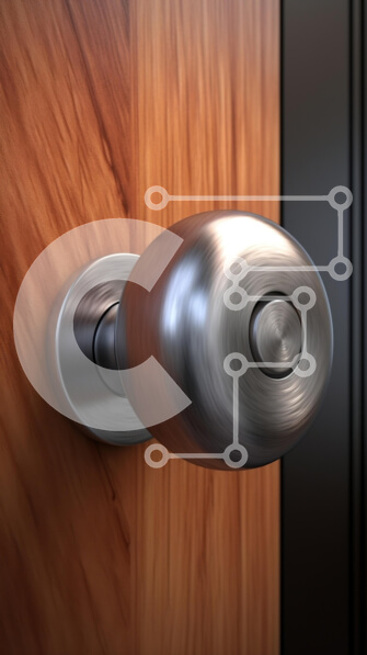 Intra Συλλεκτικό Ξύλινο Παζλ Plywood  4mm - Μοντέρνο πόμολο πόρτας σε ξύλινη πόρτα Σε Ξύλινο Κουτί - Διαστάσεις: 10x10 cm – 25 κομμάτια