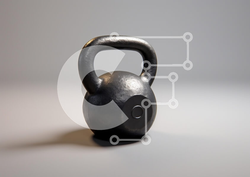 Intra Συλλεκτικό Ξύλινο Παζλ Plywood  4mm - Μαύρο Kettlebell σε λεία επιφάνεια Σε Ξύλινο Κουτί - Διαστάσεις: 10x10 cm – 25 κομμάτια