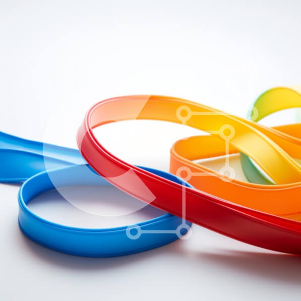 Intra Συλλεκτικό Ξύλινο Παζλ Plywood  4mm - Πολύχρωμα λαστιχάκια σε άσπρο φόντο Σε Ξύλινο Κουτί - Διαστάσεις: 10x10 cm – 25 κομμάτια