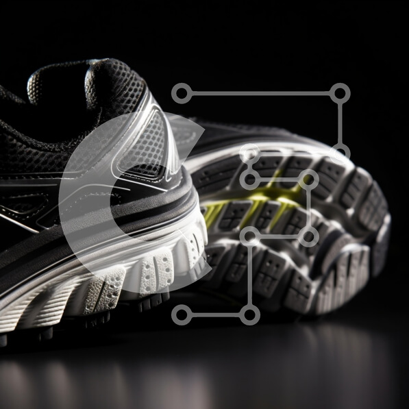 Intra Συλλεκτικό Ξύλινο Παζλ Plywood  4mm - Κοντινό πλάνο μαύρα αθλητικά παπούτσια Σε Ξύλινο Κουτί - Διαστάσεις: 10x10 cm – 25 κομμάτια