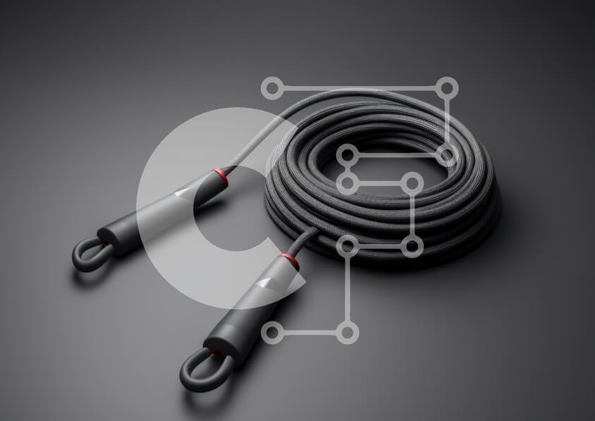 Intra Συλλεκτικό Ξύλινο Παζλ Plywood  4mm - Κουλουριασμένο σχοινί άλματος σε σκούρο φόντο Σε Ξύλινο Κουτί - Διαστάσεις: 10x10 cm – 25 κομμάτια