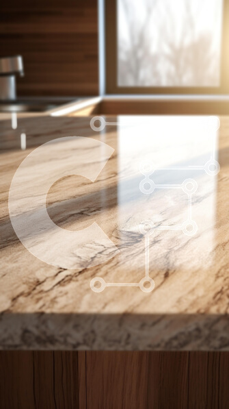 Intra Συλλεκτικό Ξύλινο Παζλ Plywood  4mm - Γυαλισμένο πέτρινο πάγκο σε μια μοντέρνα κουζίνα Σε Ξύλινο Κουτί - Διαστάσεις Puzzle: 10x10 cm – 25 κομμάτια