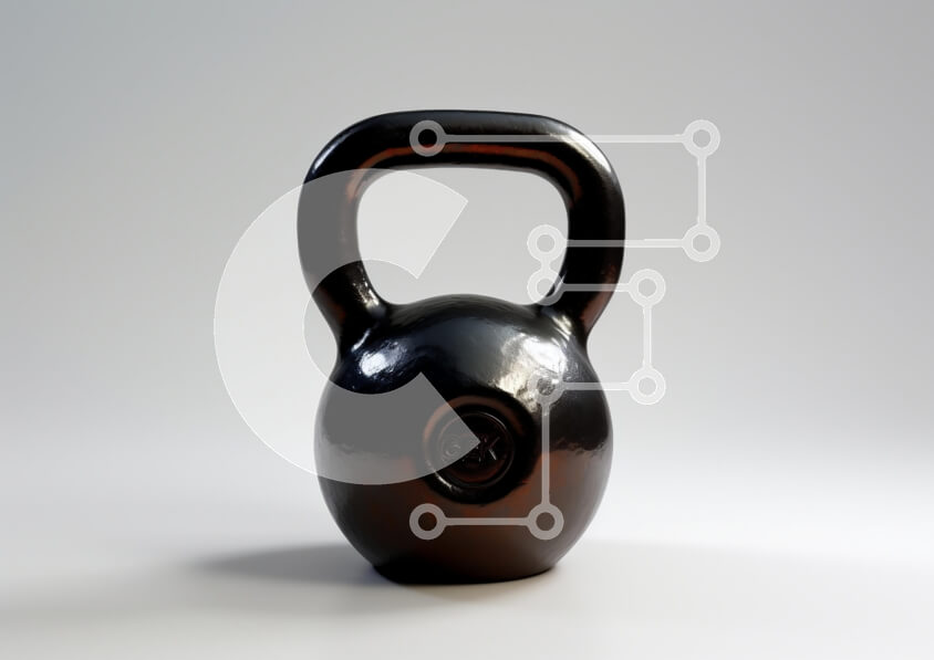 Intra Συλλεκτικό Ξύλινο Παζλ Plywood  4mm - Μαύρο Kettlebell σε φόντο κλίσης Σε Ξύλινο Κουτί - Διαστάσεις: 10x10 cm – 25 κομμάτια