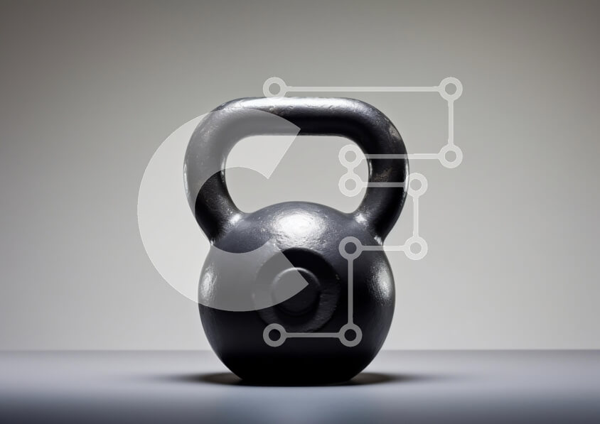 Intra Συλλεκτικό Ξύλινο Παζλ Plywood  4mm - Μαύρο Kettlebell σε μινιμαλιστικό φόντο Σε Ξύλινο Κουτί - Διαστάσεις: 10x10 cm – 25 κομμάτια