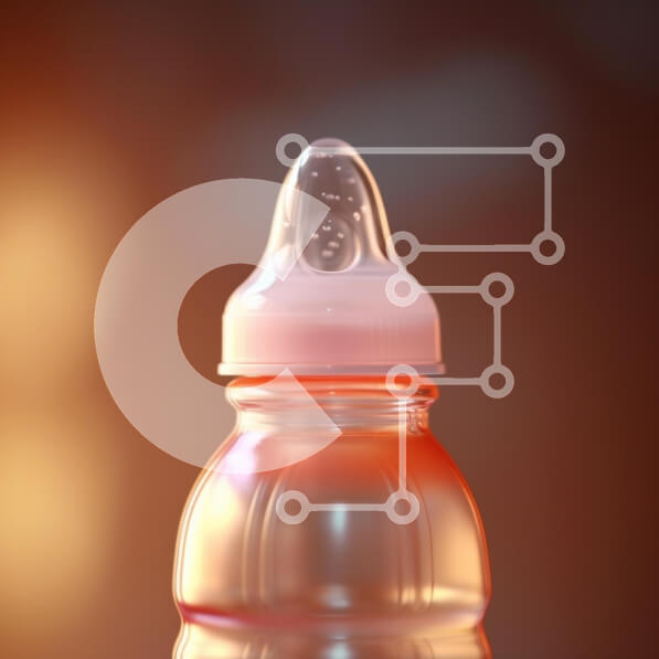 Intra Συλλεκτικό Ξύλινο Παζλ Plywood  4mm - Κοντινό πλάνο ενός μπιμπερό Σε Ξύλινο Κουτί - Διαστάσεις: 10x10 cm – 25 κομμάτια