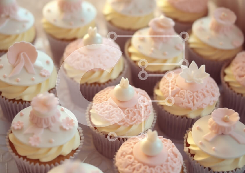 Σετ των 2 Intra Συλλεκτικό Ξύλινο Παζλ Plywood  4mm - Λεπτά διακοσμημένα cupcakes Σε Ξύλινο Κουτί - Διαστάσεις: 10x10 cm – 25 κομμάτια