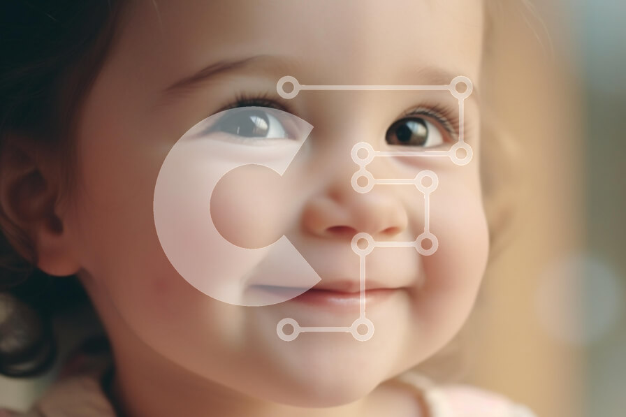 Intra Συλλεκτικό Ξύλινο Παζλ Plywood  4mm - Ευτυχισμένο μωρό που χαμογελά Σε Ξύλινο Κουτί - Διαστάσεις Puzzle: 10x10 cm – 25 κομμάτια