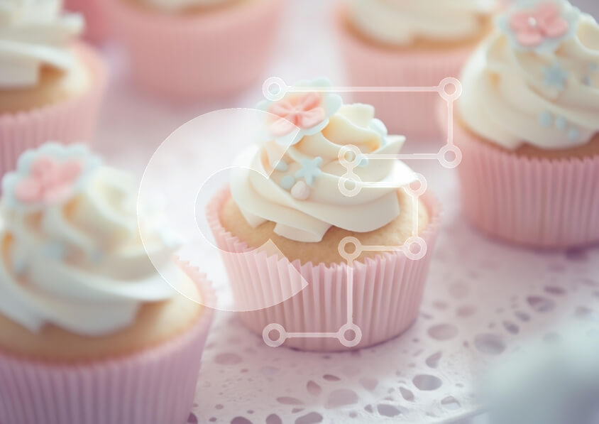 Σετ των 2 Intra Συλλεκτικό Ξύλινο Παζλ Plywood  4mm - Γοητευτικά Cupcakes με Swirled Frosting Σε Ξύλινο Κουτί - Διαστάσεις: 10x10 cm – 25 κομμάτια