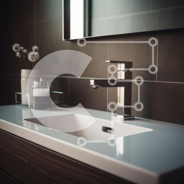 Intra Συλλεκτικό Ξύλινο Παζλ Plywood  4mm - Χώρος νιπτήρα μοντέρνου μπάνιου Σε Ξύλινο Κουτί - Διαστάσεις Puzzle: 10x10 cm – 25 κομμάτια