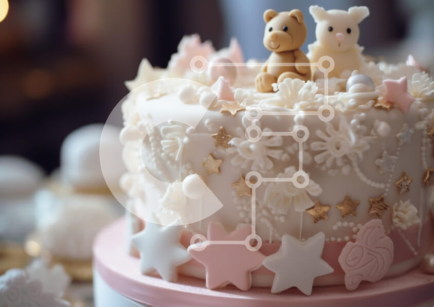 Σετ των 2 Intra Συλλεκτικό Ξύλινο Παζλ Plywood  4mm - Όμορφα διακοσμημένη τούρτα με αρκουδάκια Σε Ξύλινο Κουτί - Διαστάσεις: 10x10 cm – 25 κομμάτια