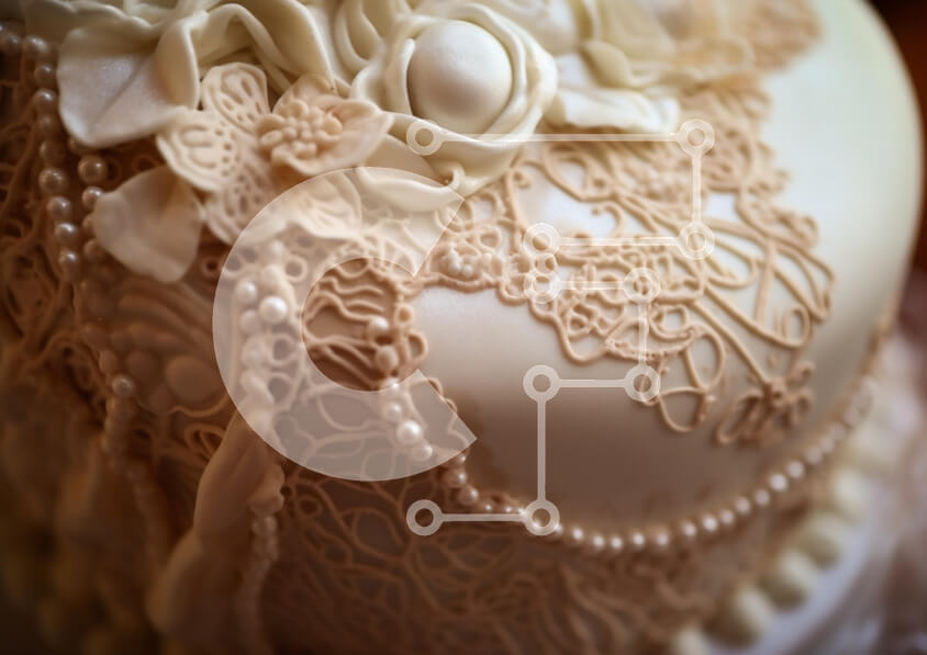 Σετ των 2 Intra Συλλεκτικό Ξύλινο Παζλ Plywood  4mm - Κομψή γαμήλια τούρτα με δαντέλα Σε Ξύλινο Κουτί - Διαστάσεις: 10x10 cm – 25 κομμάτια