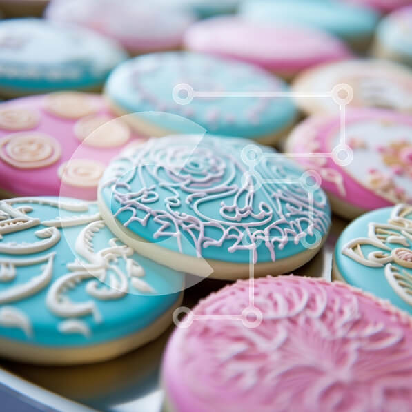 Σετ των 2 Intra Συλλεκτικό Ξύλινο Παζλ Plywood  4mm - Διακοσμημένα μπισκότα με περίπλοκα σχέδια γλάσου Σε Ξύλινο Κουτί - Διαστάσεις: 10x10 cm – 25 κομμάτια