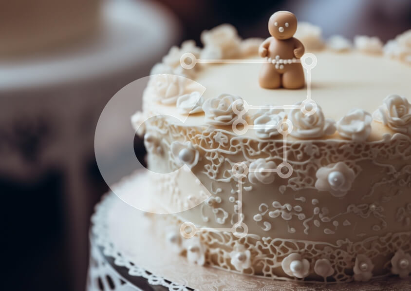 Σετ των 2 Intra Συλλεκτικό Ξύλινο Παζλ Plywood  4mm - Διακοσμητικό κέικ με ειδώλιο μελόψωμο και διακοσμήσεις με λουλούδια Σε Ξύλινο Κουτί - Διαστάσεις: 10x10 cm – 25 κομμάτια