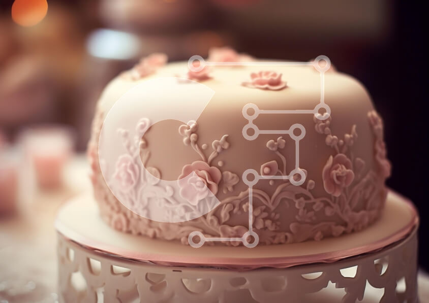 Σετ των 2 Intra Συλλεκτικό Ξύλινο Παζλ Plywood  4mm - Κομψή φλοράλ τούρτα Σε Ξύλινο Κουτί - Διαστάσεις: 10x10 cm – 25 κομμάτια