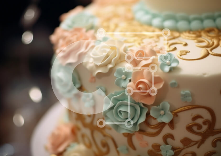 Σετ των 2 Intra Συλλεκτικό Ξύλινο Παζλ Plywood  4mm - Διακοσμητικό κέικ με λουλούδια φοντάν Σε Ξύλινο Κουτί - Διαστάσεις: 10x10 cm – 25 κομμάτια