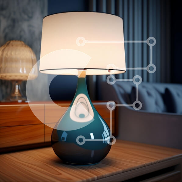 Intra Συλλεκτικό Ξύλινο Παζλ Plywood  4mm - Μοντέρνο φωτιστικό δάκρυ στο άνετο σαλόνι Σε Ξύλινο Κουτί - Διαστάσεις Puzzle: 10x10 cm – 25 κομμάτια