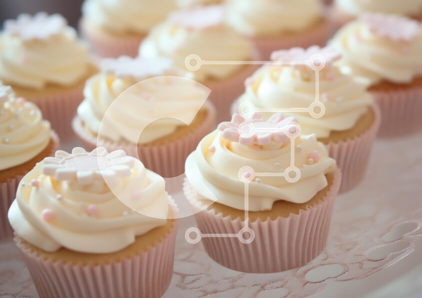 Σετ των 2 Intra Συλλεκτικό Ξύλινο Παζλ Plywood  4mm - Διακοσμημένα cupcakes με κρέμα παγώματος Σε Ξύλινο Κουτί - Διαστάσεις: 10x10 cm – 25 κομμάτια