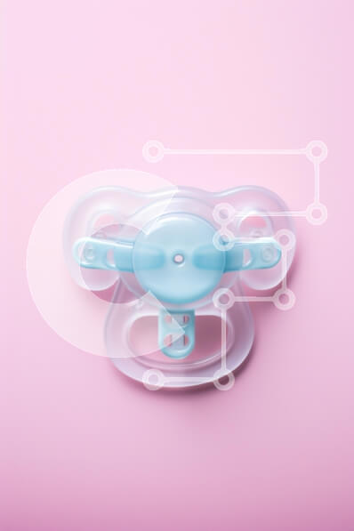 Intra Συλλεκτικό Ξύλινο Παζλ Plywood  4mm - Πιπίλα σε ροζ φόντο Σε Ξύλινο Κουτί - Διαστάσεις: 10x10 cm – 25 κομμάτια