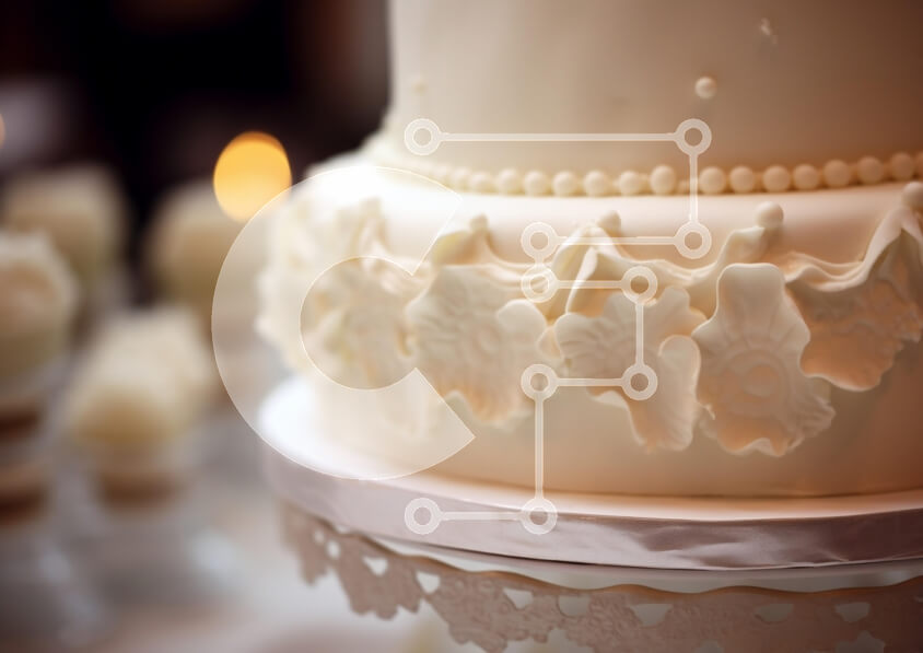 Σετ των 2 Intra Συλλεκτικό Ξύλινο Παζλ Plywood  4mm - Κομψή λευκή τούρτα με περίπλοκα διακοσμητικά Σε Ξύλινο Κουτί - Διαστάσεις: 10x10 cm – 25 κομμάτια