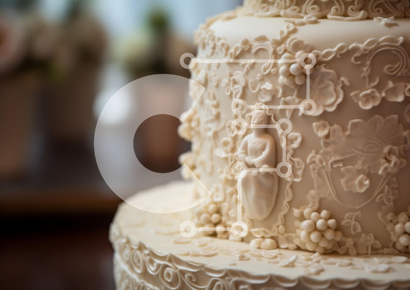 Σετ των 2 Intra Συλλεκτικό Ξύλινο Παζλ Plywood  4mm - Περίπλοκα σχεδιασμένη γαμήλια τούρτα Σε Ξύλινο Κουτί - Διαστάσεις: 10x10 cm – 25 κομμάτια