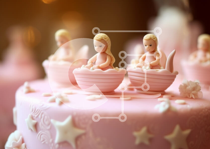 Σετ των 2 Intra Συλλεκτικό Ξύλινο Παζλ Plywood  4mm - Τούρτα με ροζ θέμα με διακοσμητικά φοντάν Σε Ξύλινο Κουτί - Διαστάσεις: 10x10 cm – 25 κομμάτια