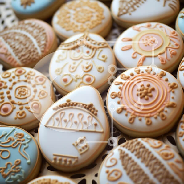 Σετ των 2 Intra Συλλεκτικό Ξύλινο Παζλ Plywood  4mm - Διακοσμημένα μπισκότα με περίπλοκα σχέδια Σε Ξύλινο Κουτί - Διαστάσεις: 10x10 cm – 25 κομμάτια