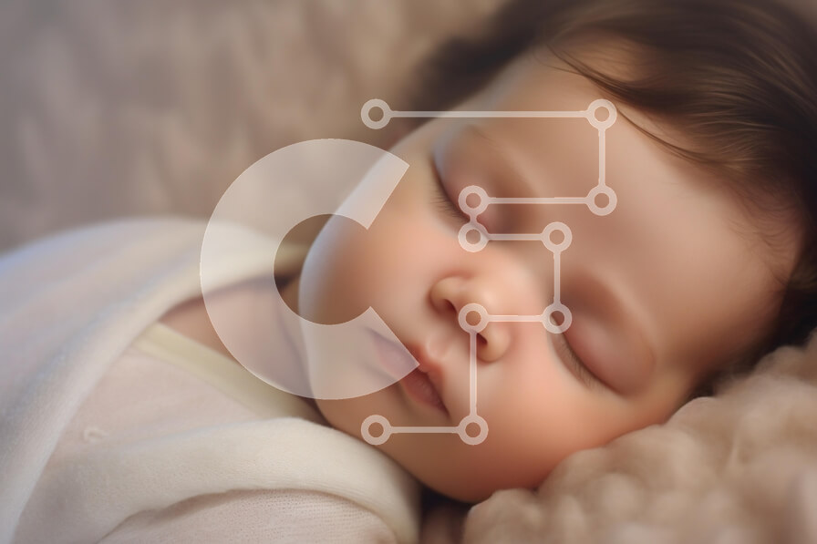 Intra Συλλεκτικό Ξύλινο Παζλ Plywood  4mm - Μωρό που κοιμάται σε απαλό περιβάλλον Σε Ξύλινο Κουτί - Διαστάσεις Puzzle: 10x10 cm – 25 κομμάτια