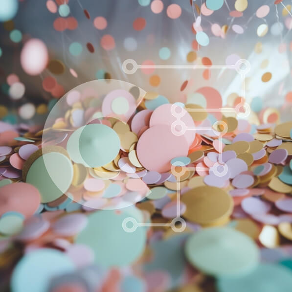 Intra Συλλεκτικό Ξύλινο Παζλ Plywood  4mm - Πολύχρωμο κομφετί για γιορτή Σε Ξύλινο Κουτί - Διαστάσεις Puzzle: 10x10 cm – 25 κομμάτια