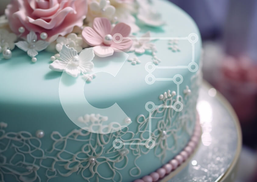 Σετ των 2 Intra Συλλεκτικό Ξύλινο Παζλ Plywood  4mm - Κομψά διακοσμημένη τούρτα με λουλούδια και δαντέλα Σε Ξύλινο Κουτί - Διαστάσεις: 10x10 cm – 25 κομμάτια