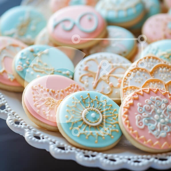 Σετ των 2 Intra Συλλεκτικό Ξύλινο Παζλ Plywood  4mm - Διακοσμημένα μπισκότα σε πιατέλα Σε Ξύλινο Κουτί - Διαστάσεις: 10x10 cm – 25 κομμάτια