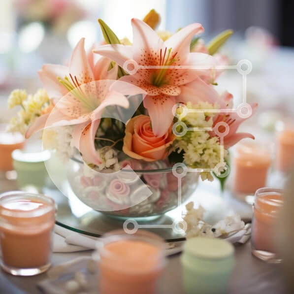 Σετ των 2 Intra Συλλεκτικό Ξύλινο Παζλ Plywood  4mm - Κομψή φλοράλ σύνθεση με κεριά Σε Ξύλινο Κουτί - Διαστάσεις: 10x10 cm – 25 κομμάτια