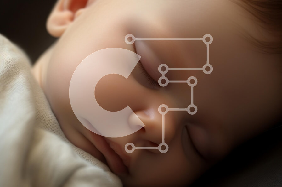 Intra Συλλεκτικό Ξύλινο Παζλ Plywood  4mm - Μωρό που κοιμάται με απαλά χαρακτηριστικά Σε Ξύλινο Κουτί - Διαστάσεις Puzzle: 10x10 cm – 25 κομμάτια