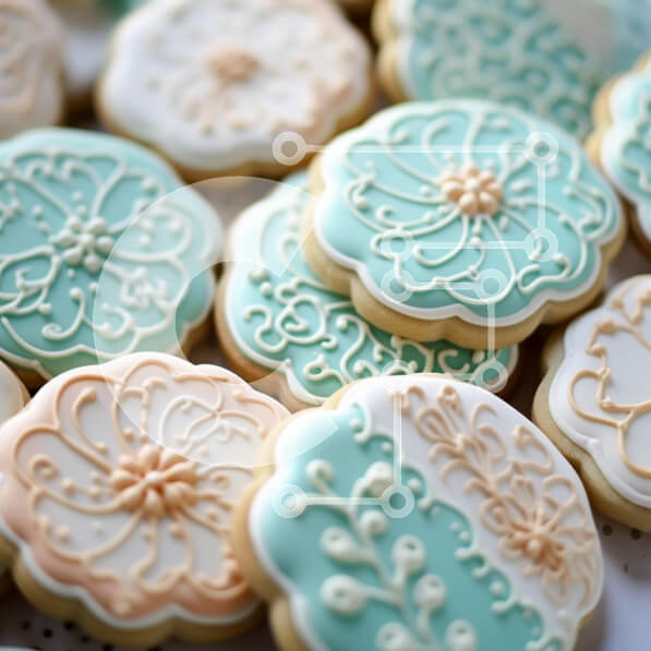 Σετ των 2 Intra Συλλεκτικό Ξύλινο Παζλ Plywood  4mm - Διακοσμημένα μπισκότα με λουλουδάτα σχέδια Σε Ξύλινο Κουτί - Διαστάσεις: 10x10 cm – 25 κομμάτια