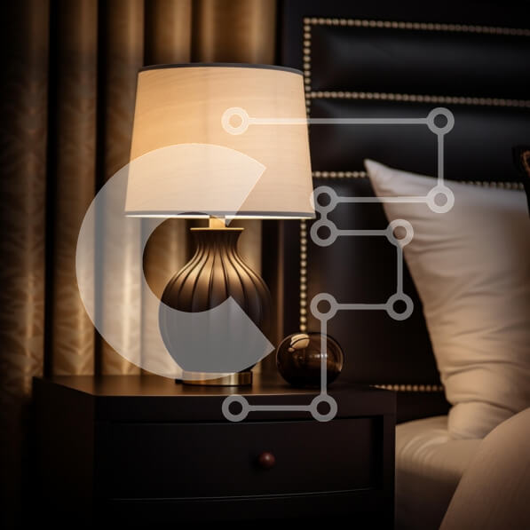 Intra Συλλεκτικό Ξύλινο Παζλ Plywood  4mm - Κομψό κομοδίνο με φωτιστικό και διακόσμηση Σε Ξύλινο Κουτί - Διαστάσεις Puzzle: 10x10 cm – 25 κομμάτια