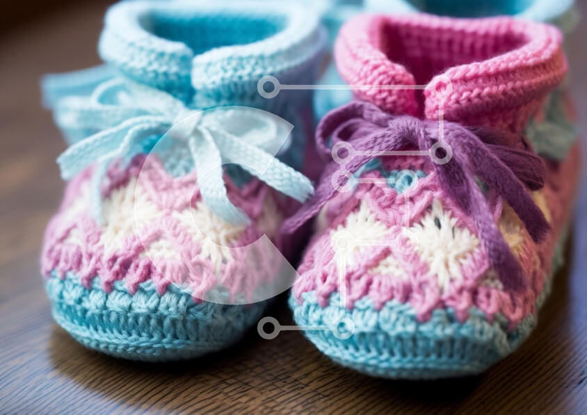 Intra Συλλεκτικό Ξύλινο Παζλ Plywood  4mm - Πολύχρωμα πλεκτά παιδικά μποτάκια Σε Ξύλινο Κουτί - Διαστάσεις: 10x10 cm – 25 κομμάτια