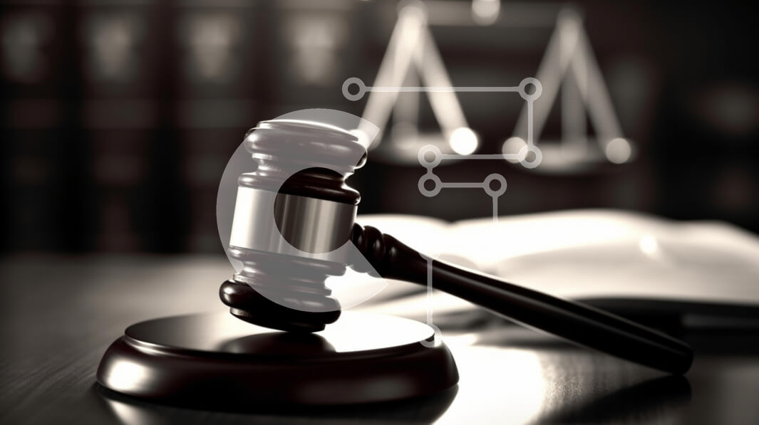 Intra Συλλεκτικό Ξύλινο Παζλ Plywood  4mm - Gavel που συμβολίζει τη δικαιοσύνη με βιβλία νόμου στο παρασκήνιο Σε Ξύλινο Κουτί - Διαστάσεις Puzzle: 10x10 cm – 25 κομμάτια