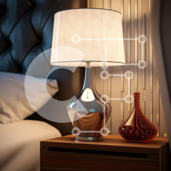 Intra Συλλεκτικό Ξύλινο Παζλ Plywood  4mm - Μοντέρνα Ρύθμιση Υπνοδωματίου με Φωτιστικό και Βάζο Σε Ξύλινο Κουτί - Διαστάσεις Puzzle: 10x10 cm – 25 κομμάτια