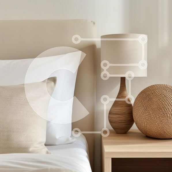 Intra Συλλεκτικό Ξύλινο Παζλ Plywood  4mm - Άνετο υπνοδωμάτιο με ουδέτερους τόνους και κομψή διακόσμηση Σε Ξύλινο Κουτί - Διαστάσεις Puzzle: 10x10 cm – 25 κομμάτια