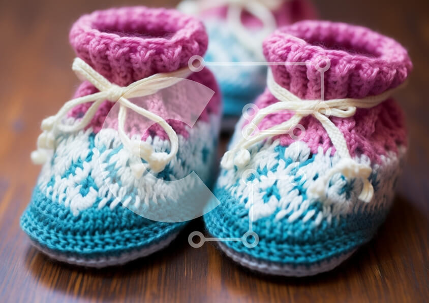 Intra Συλλεκτικό Ξύλινο Παζλ Plywood  4mm - Πλεκτά μποτάκια για μωρά Σε Ξύλινο Κουτί - Διαστάσεις: 10x10 cm – 25 κομμάτια