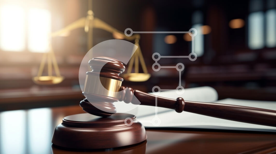 Intra Συλλεκτικό Ξύλινο Παζλ Plywood  4mm - Gavel and Scales of Justice σε μια δικαστική αίθουσα Σε Ξύλινο Κουτί - Διαστάσεις Puzzle: 10x10 cm – 25 κομμάτια