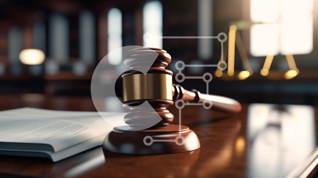 Intra Συλλεκτικό Ξύλινο Παζλ Plywood  4mm - Gavel and Scales of Justice σε μια δικαστική αίθουσα Σε Ξύλινο Κουτί - Διαστάσεις Puzzle: 10x10 cm – 25 κομμάτια