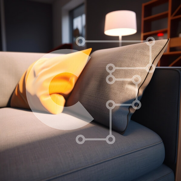 Intra Συλλεκτικό Ξύλινο Παζλ Plywood  4mm - Άνετο σαλόνι με κομψό καναπέ και μαξιλάρια Σε Ξύλινο Κουτί - Διαστάσεις Puzzle: 10x10 cm – 25 κομμάτια