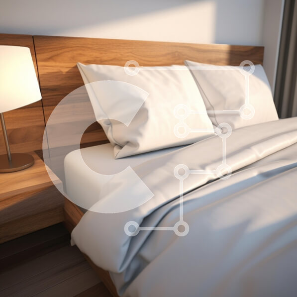 Intra Συλλεκτικό Ξύλινο Παζλ Plywood  4mm - Άνετο υπνοδωμάτιο με λευκά κλινοσκεπάσματα και ξύλινες πινελιές Σε Ξύλινο Κουτί - Διαστάσεις Puzzle: 10x10 cm – 25 κομμάτια