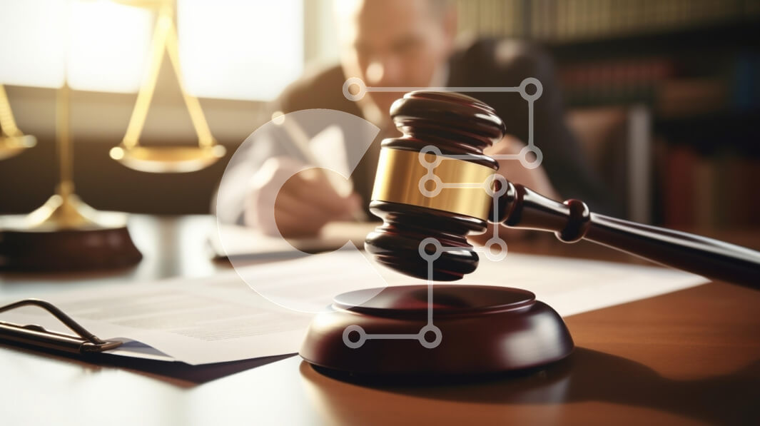 Intra Συλλεκτικό Ξύλινο Παζλ Plywood  4mm - Gavel σε ένα γραφείο σε ένα νομικό περιβάλλον Σε Ξύλινο Κουτί - Διαστάσεις Puzzle: 10x10 cm – 25 κομμάτια