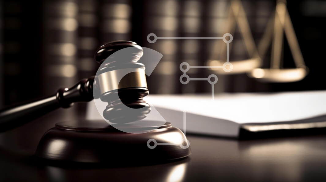 Intra Συλλεκτικό Ξύλινο Παζλ Plywood  4mm - Gavel and Scales of Justice σε μια δικαστική αίθουσα Σε Ξύλινο Κουτί - Διαστάσεις: 10x10 cm – 25 κομμάτια