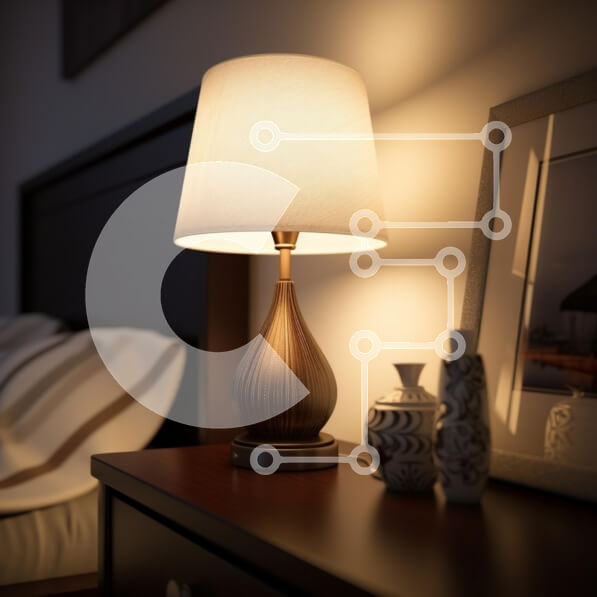 Intra Συλλεκτικό Ξύλινο Παζλ Plywood  4mm - Ζεστή σκηνή στο κομοδίνο με φωτιστικό και διακοσμητικά βάζα Σε Ξύλινο Κουτί - Διαστάσεις Puzzle: 10x10 cm – 25 κομμάτια